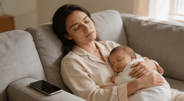 background cover of The Invisible Labor of New Motherhood: Who Tracks the Baby's Needs