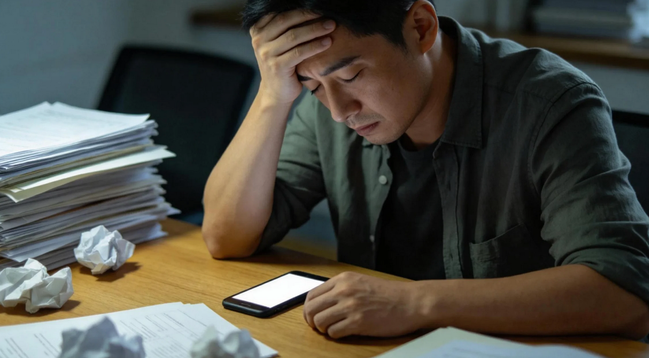 Father feeling tired